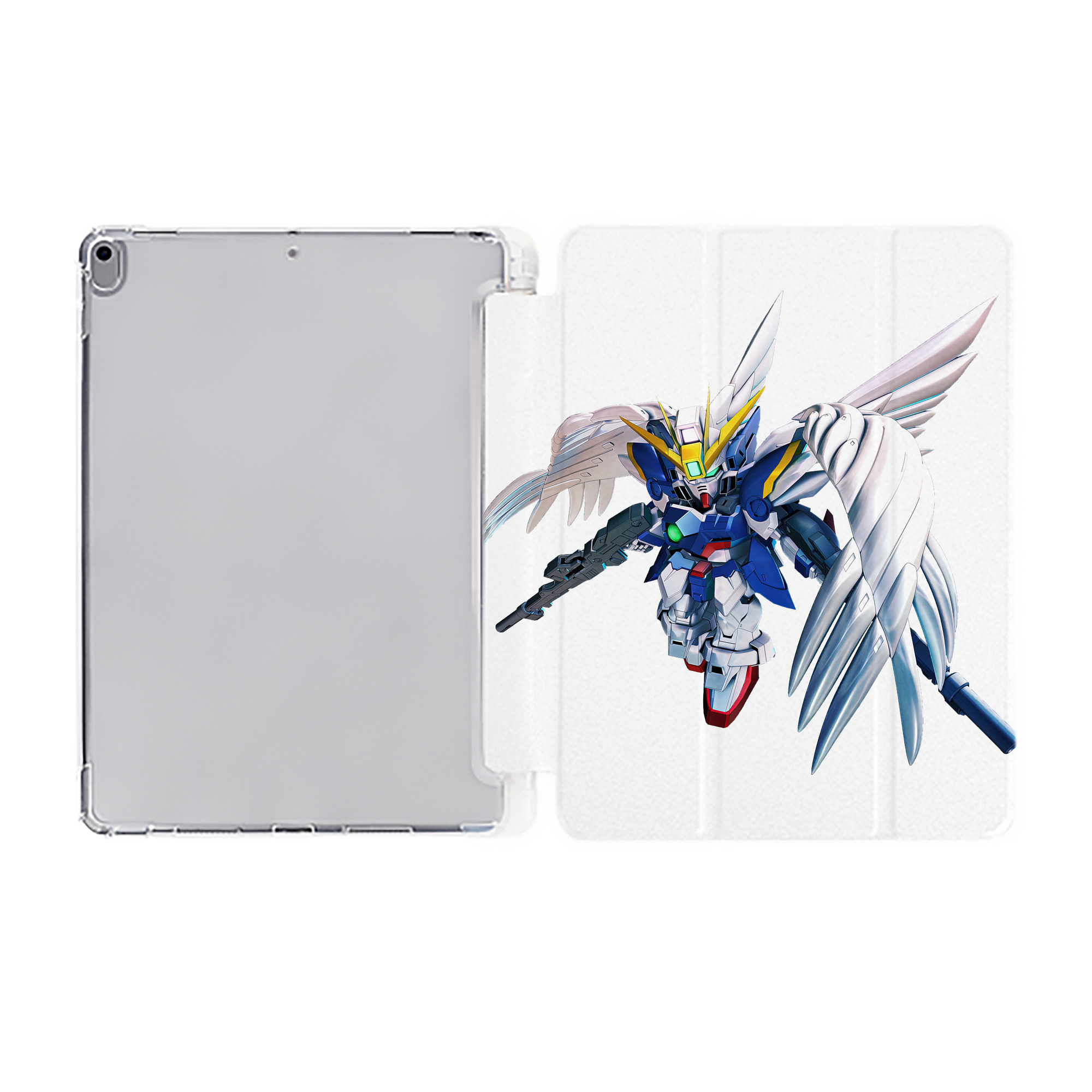 （画像用） 機動戦士ガンダム Mobile Suit Gundam IPad ケース ペン収納付き 三つ折りスタンド PUレザー×シリコン 対応機種9.5/10.5/10.9インチ